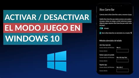 Cómo Activar o Desactivar el Modo Juego en Windows 10 Paso a Paso YouTube