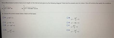 Solved What Differentiable Functions Have An Arc Length On