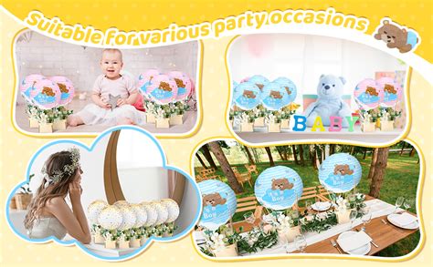 Amazon Baquler 12 Sets Baby Shower Hot Air Balloon Table Centerpieces DIY Paper Lanterns