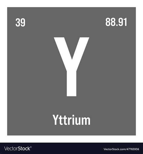 Yttrium Y Periodic Table Element Royalty Free Vector Image