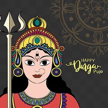 Durga Puja Clipart Vector Hand Drawn Style Durga Ashtami Durga Puja