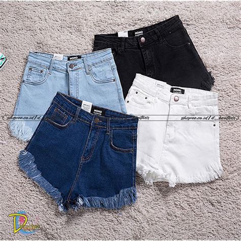 Jual Highwaist Summer Hotpants Jeans Rawis Sexy Celana Gemes