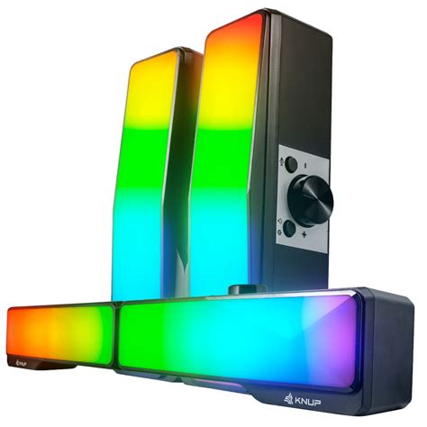 Caixa De Som Soundbar Torre Painel Led Rgb Controle De Volume Entrada