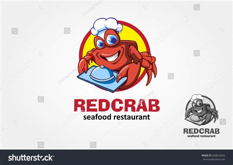 Red Crab Seafood Restaurant Vector Logo Stock Vector Royalty Free