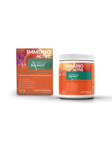 Milteliai IMMUNO ACTIVE Acorus Balance 200 G Bebrand Online