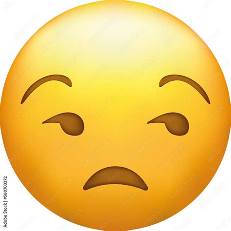 Unamused emoji. Meh emoticon, dissatisfied yellow face. Stock Vector ...