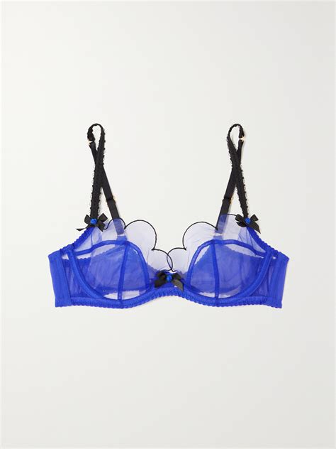 Agent Provocateur Lorna Bow Embellished Embroidered Tulle Underwired