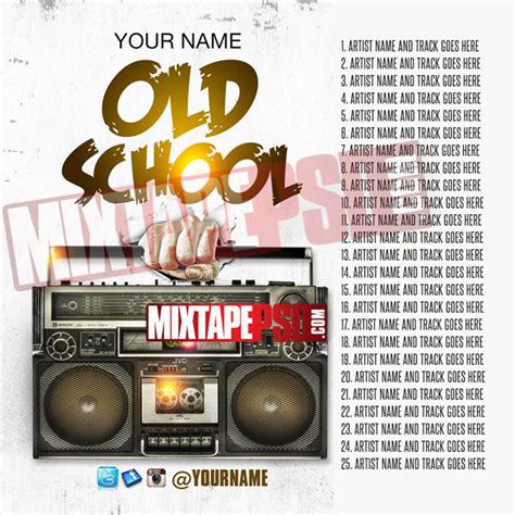 Mixtape Template Old School Hip Hop 6 w Track List - Graphic Design ...