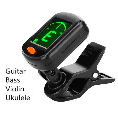 Digital Clip On Electric Tuner For Guitar Chromatic Bass Violin Ukulele Universal Portable