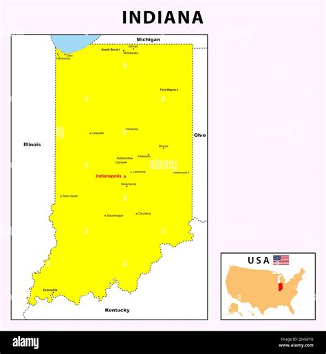 Indiana Karte Staat Und Distriktkarte Von Indiana Administrative Und