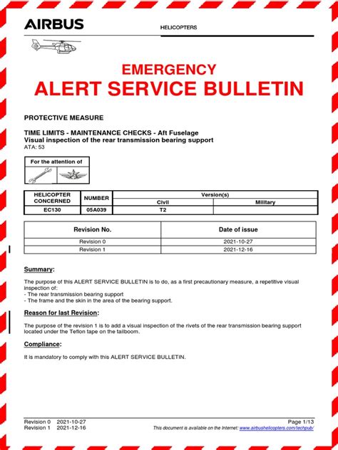 Alert Service Bulletin Emergency Pdf Rivet Aviation