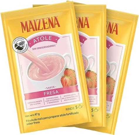 Maizena Fecula De Maiz Atole Sabor Fresa Sobres De G C U Amazon