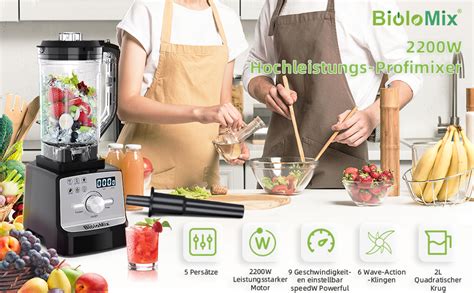 Amazon De Biolomix Hochleistungsmixer W Selbstreinigungsfunktion