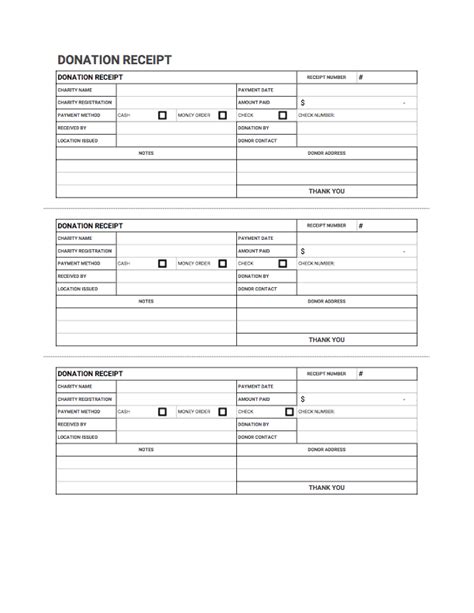 Donation Receipt Template Excel Templates