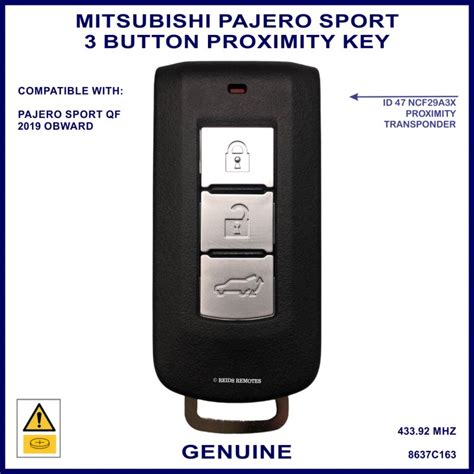 Mitsubishi Pajero Sport Qf Genuine Button C Proximity Key