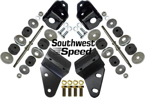 New 55 57 Chevy Front And Rear Engine Mount Kit With Brackets For Sbc V 8 Engines With Manual