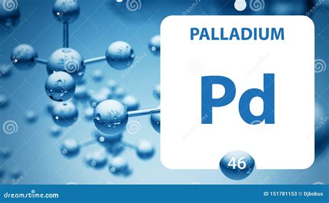 Palladium Chemical 46 Element Of Periodic Table Molecule And Communication Background Stock