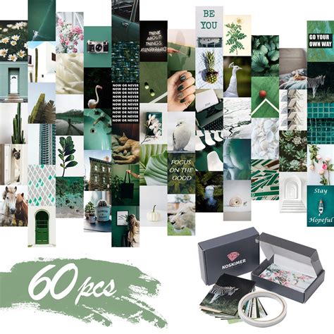 Buy KOSKIMER Saga Green Aesthetic Photo Collage Kit 60 Set 4x6 Inch