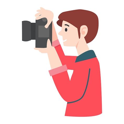 Premium Vector Man Take Carmera Photographer Cartoon