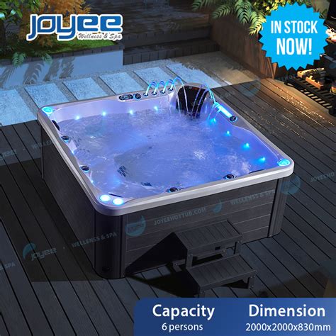 Joyee LED Freestanding 5 Persons Balboa SPA Acrylic Whirlpool Garden