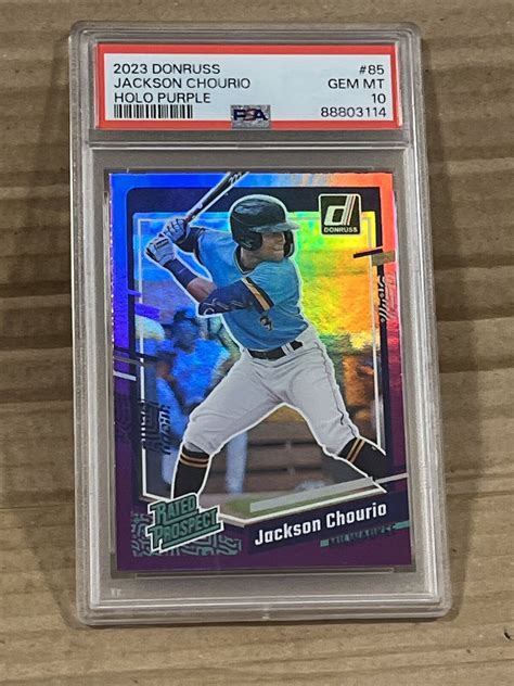 2023 Donruss Holo Purple Rated Prospect Jackson Chourio GEM MINT PSA