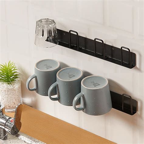 Hqahnekme 2pcs Wall Mounted Mug Holder Mug Hooks Coffee Cups Holder