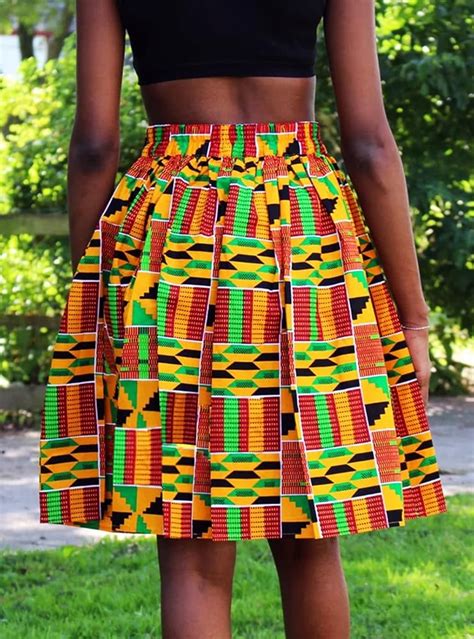 African High Waist Flaired Skirts