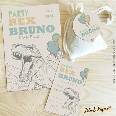 Kit Imprimible Party Rex Comprar En Jotas Paper Kits