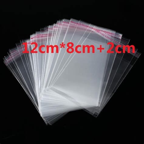 8x12cm 2cm Clear Cellophane Poly Sac Transparent Opp Sac Bracelet