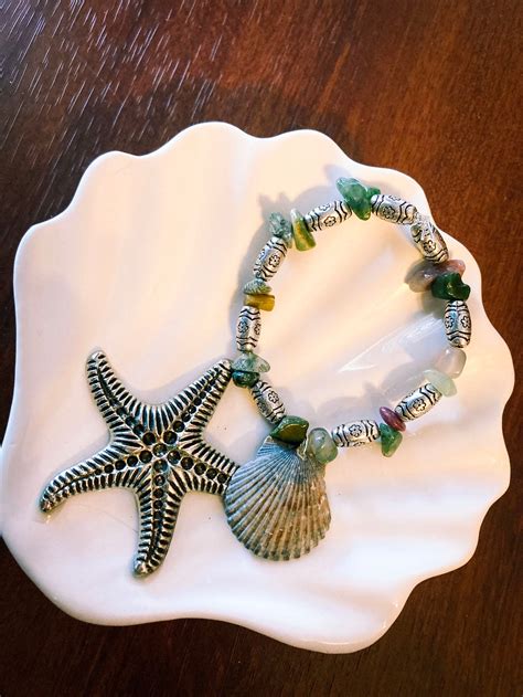 Seashell Bracelet Beaded Bracelet Beach Jewelry Jade Jewelry Etsy