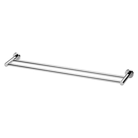 Radii Double Towel Rail 800mm Round Plate Phoenix Tapware