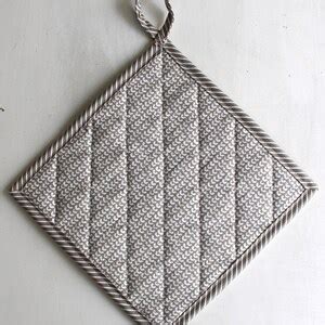 Quilted Patchwork Hot Pad Quilted Patchwork Pot Holder Potholder Hot Pad Farmhouse Potholder