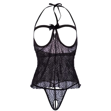 Sexy Erotic Lingerie Open Bra Babydoll Cupless Nightwear Underwire Push