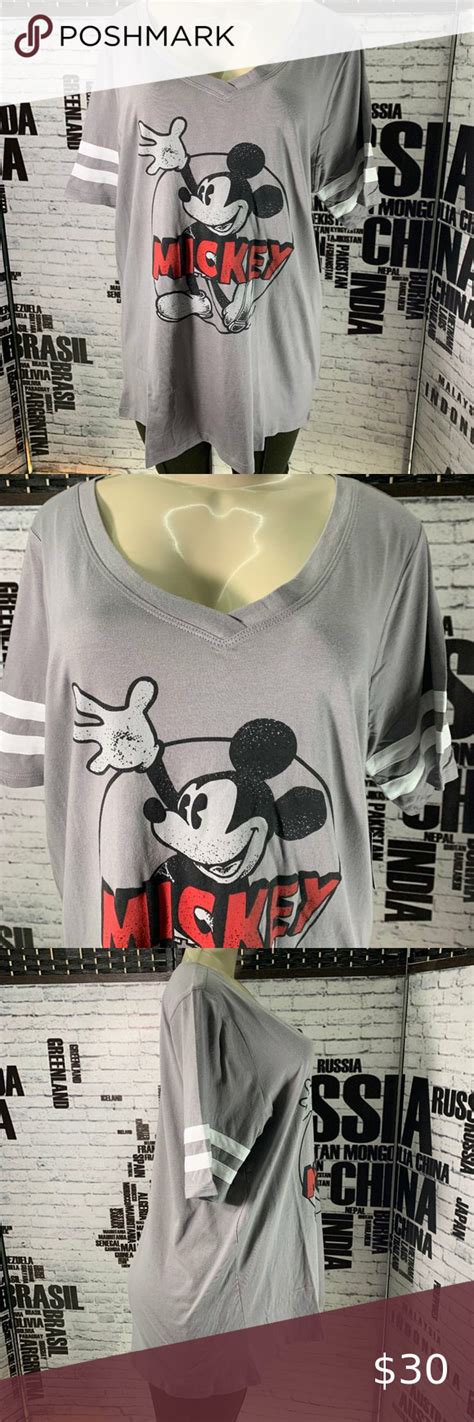 Torrid Disney Gray Micky Mouse Graphic Top Tops Tops Tees Printed