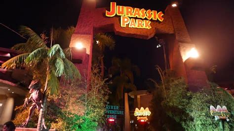 Jurassic Park Ride Universal Studios Hollywood Full Ride At Night Hd