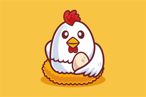 Cute Cartoon Hen With Egg Graphic By Rexcanor · Creative Fabrica