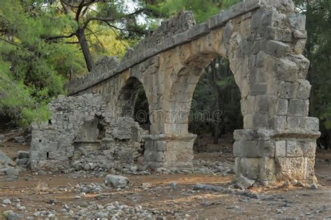 The Ruins Of The Ancient Aqueduct At Phaselis Stock Photo Image Of