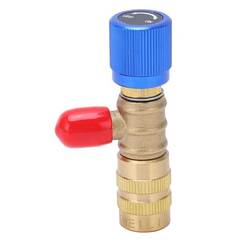 Refrigerant Charging Valve Brass 14in Thread Safety Adapter Flow Control Ball Valve For R22