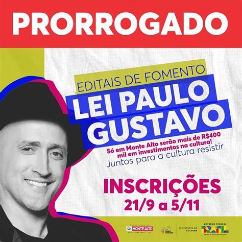 Cultura prorroga prazo para inscrição nos editais da Lei Paulo Gustavo