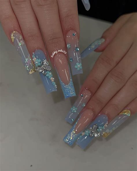 50 Pretty Gel Polish Nails To Inspire You Baby Blue Nails Light Blue