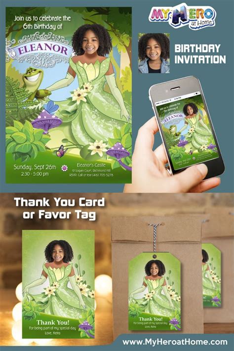 Princess Tiana Bday Invitation Princess And The Frog Party Princess