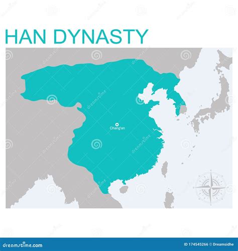 Vector Map Of The Han Dynasty Stock Vector Illustration Of Monuments