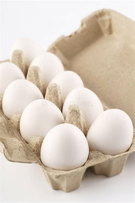 Chicken Eggs In A Carton Box Tray Or Container Stock Image Image Of