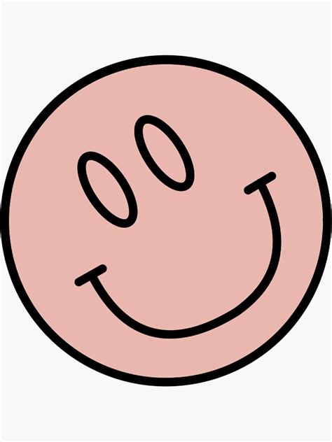 Pink Smiley Face Sticker By Megansnider Redbubble