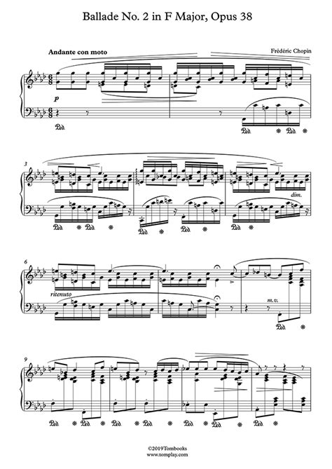 Partition Piano Ballade N 4 En Fa Mineur Opus 52 Chopin