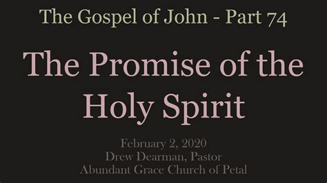 The Promise Of The Holy Spirit Youtube