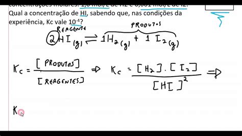 Equilíbrio Químico Como calcular a concentração por meio do Kc YouTube