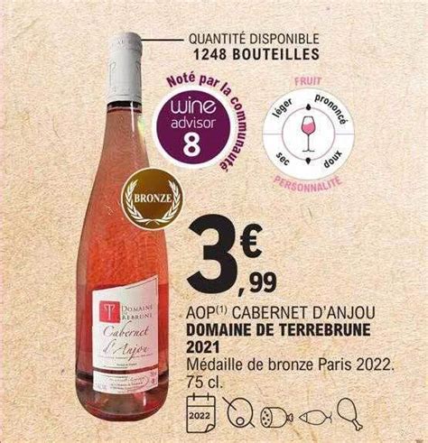 Promo Aop Cabernet D Anjou Domaine De Terrebrune 2021 Chez E Leclerc