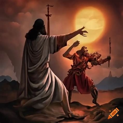 Epic Battle Between Jesus And Satan On Craiyon