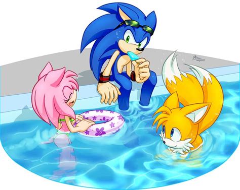 Pool By Myly14 On Deviantart Sonic And Amy Sonic Fan Characters